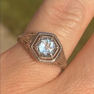 STERLING SILVER REPRODUCTION ART DECO RING